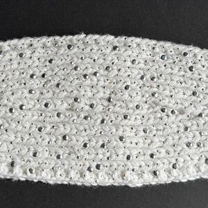 Mixit White Knit Headband with Rhinestones